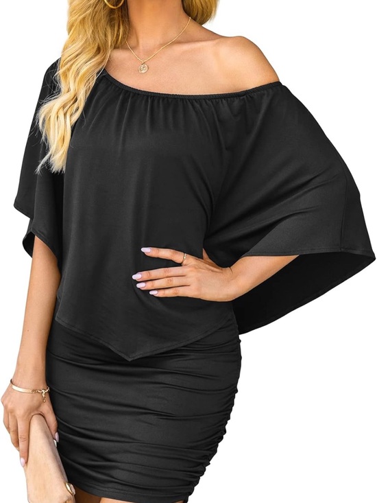 yincro Dresses & Skirts - Black Ponte Knit Overlay Dress - Women